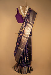 Purple Pure Silk Banarasi Saree