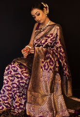 Purple Pure Kataan Silk Shikaargaha