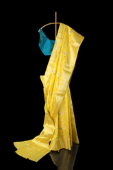 Yellow Semi Banarasi Soft Silk Saree