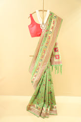 Green Semi Silk Patola Saree
