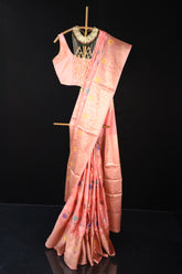 Blush Elegance: Pink Semi Silk Saree with Classic Appeal