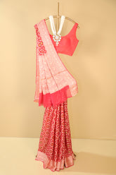 Handloom Pure Khaddi chiffon/Georgette Bandhej Saree