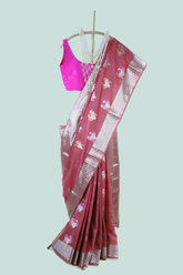 Red Semi Silk Saree With Golden Border