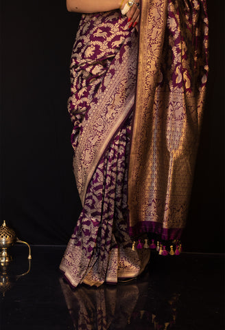 Purple Pure Kataan Silk Shikaargaha