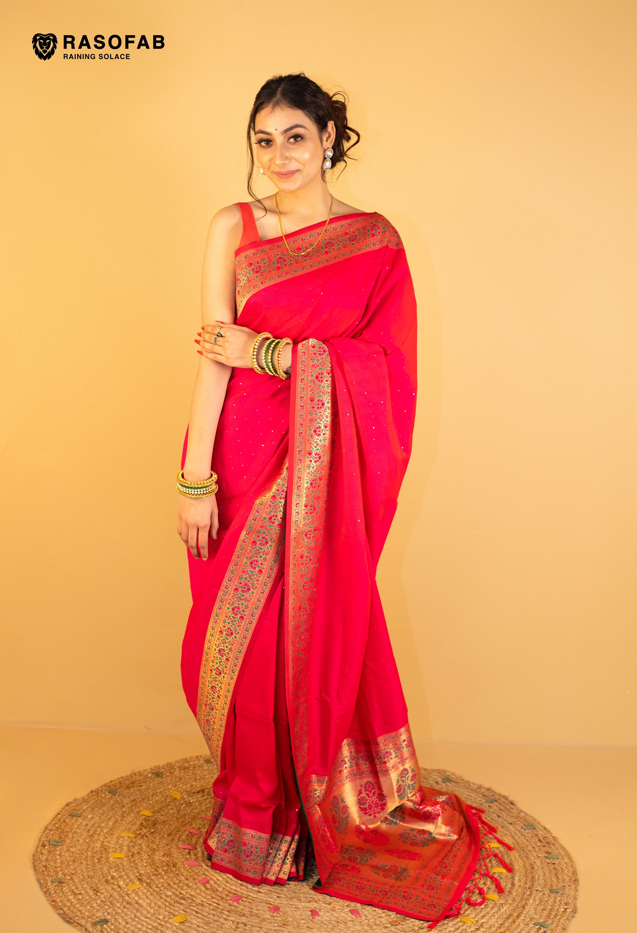 Magenta Pink  Semi Silk Saree with Border