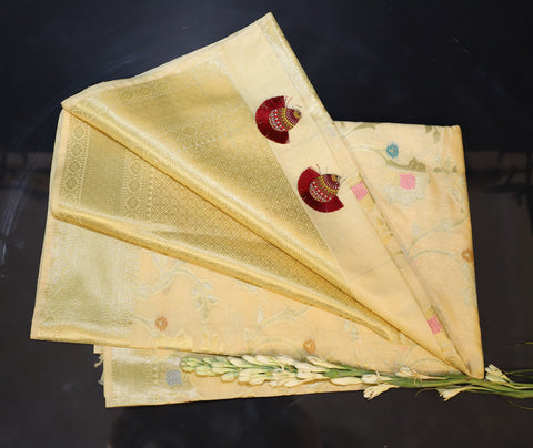 Subtle Sophistication: Beige Semi Silk Saree with Timeless Charm