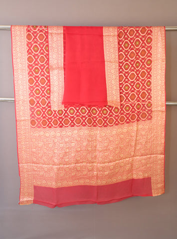 Handloom Pure Khaddi chiffon/Georgette Bandhej Saree
