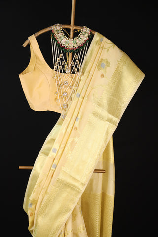Subtle Sophistication: Beige Semi Silk Saree with Timeless Charm