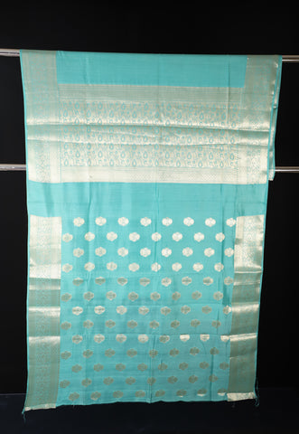 Sea Green Pure Moonga Silk Saree